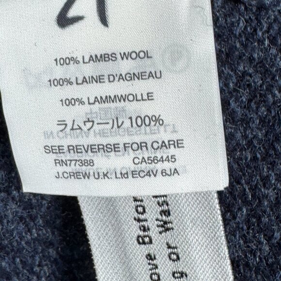 J Crew Sweater Mens Size Large Marled Indigo 1/2 Zip High Neck 100% Lambswool - Picture 12 of 12